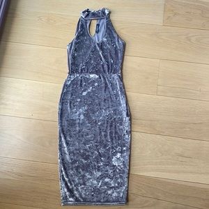 Plush Gray Bodycon Dress
